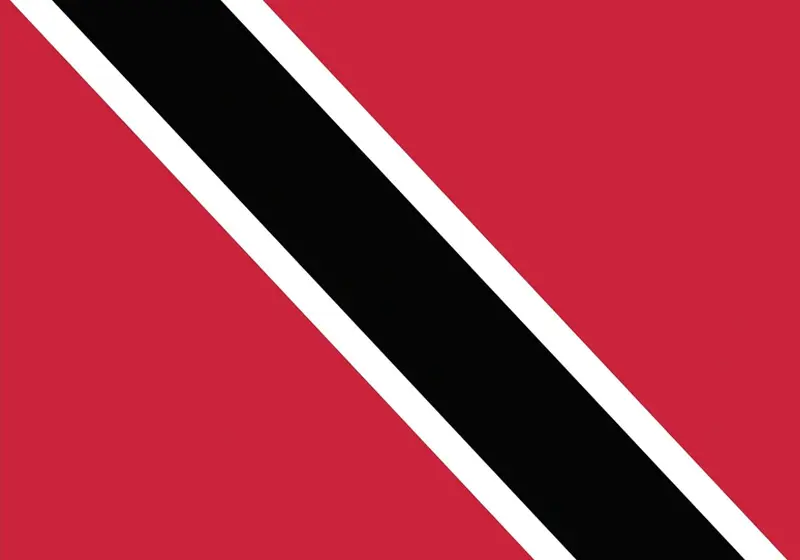 A red flag with black and white stripes.